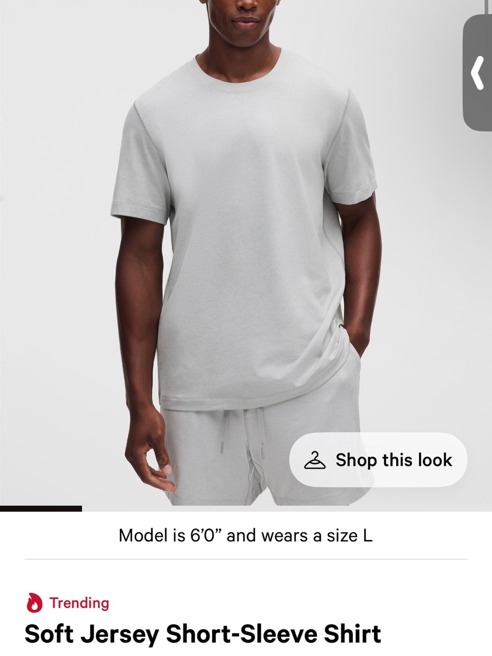 lululemon athletica Men's Short-Sleeve Jersey Shirt - Light Gray